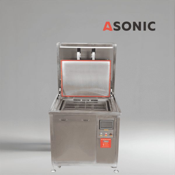 ASONIC IND-2000 Aparat de curățat cu ultrasunete pneumatic, pentru sarcini grele, cu ridicare pneumatică automată pentru unelte și mașini de dimensiuni mari.