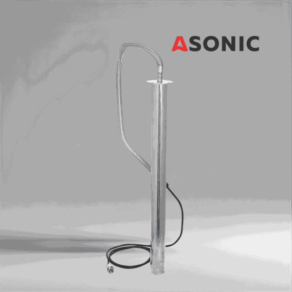 Tijă de imersie cu ultrasunete ASONIC IND-ROD, design durabil din oțel inoxidabil pentru sisteme și aplicații industriale de curățare cu ultrasunete.