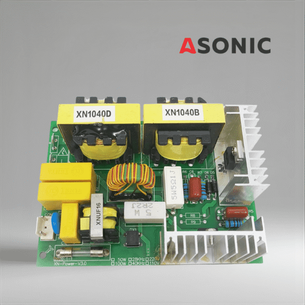 ASONIC PROmodel PCB 120W 40kHz, placă de circuit de înaltă performanță pentru aparate de curățat cu ultrasunete, care oferă o putere stabilă și fiabilitate.