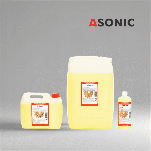 Detergent ASONIC AS-OXI în canistre de 1 l, 5 l și 25 l pentru îndepărtarea ruginii și a oxidării.