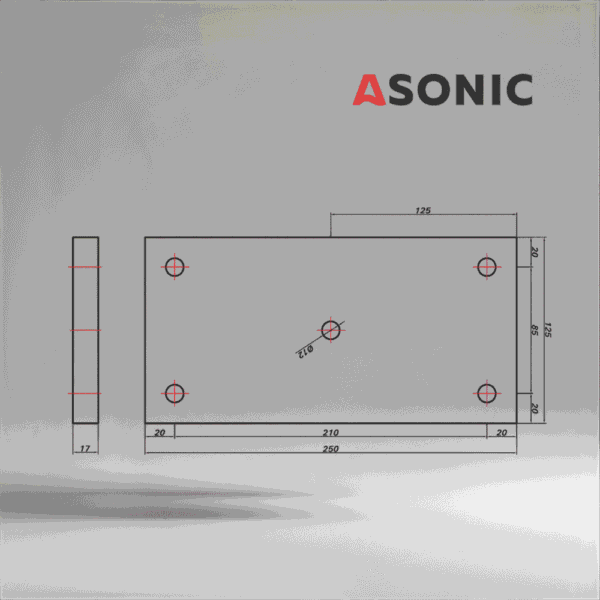 ASONIC HEATER-1000W-5șuruburi-2 încălzitor extern pentru rezervor de curățare cu ultrasunete