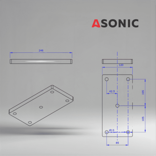 ASONIC HEATER-1000W-5șuruburi-3 încălzitor extern pentru rezervor de curățare cu ultrasunete