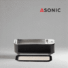 Baie cu ultrasunete ASONIC HOME-450black, aparat de curățare elegant și portabil pentru uz casnic, conceput pentru accesorii de uz zilnic.