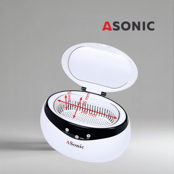 ASONIC HOME-650 aparat de curățat cu ultrasunete, baie compactă pentru bijuterii, ochelari și curățarea zilnică a gospodăriei.