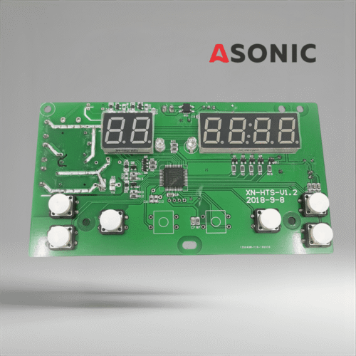 ASONIC PROmodel display PCB, placă de control de schimb pentru aparate de curățat cu ultrasunete, asigurând o funcționare precisă și o interfață clară.