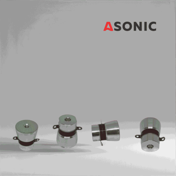 Transductor ultrasonic ASONIC 40kHz 60W, componentă durabilă pentru mașini profesionale de curățare cu ultrasunete.