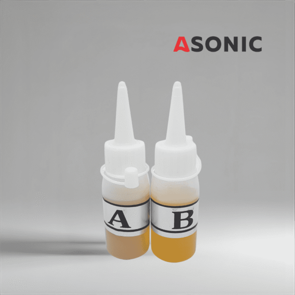 ASONIC Glue-AB, adeziv bicomponent pentru fixarea sigură a traductoarelor ultrasonice pe rezervoarele de curățare.