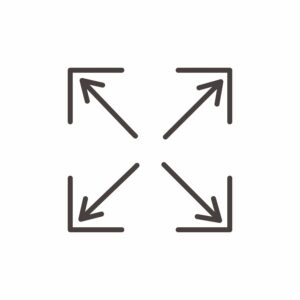 Diagramă pătrată cu săgeți care indică lungimea, lățimea și înălțimea aparatelor de curățare cu ultrasunete ASONIC.