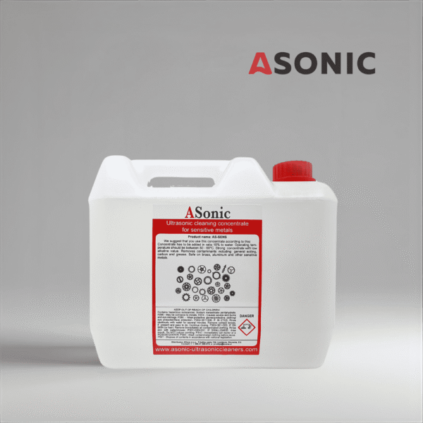 Soluție de curățare ultrasonică sensibilă ASONIC AS-SENS-5, detergent de 5 litri pentru instrumente delicate și materiale fragile.
