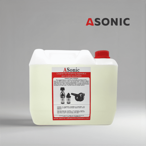 ASONIC AS-BIOX-5 soluție de curățare biodegradabilă cu ultrasunete, detergent ecologic de 5 l pentru aplicații profesionale.