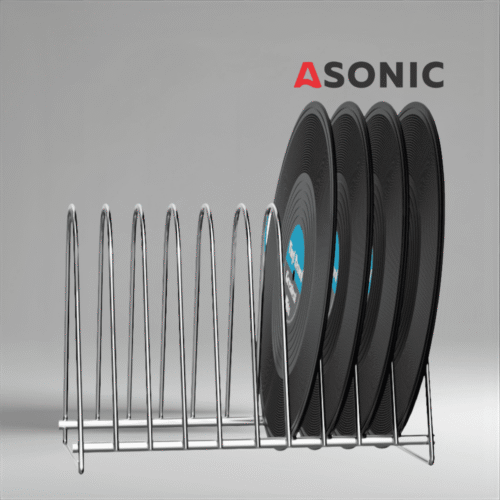 Suport de uscare pentru discuri de vinil ASONIC pentru 10 LP-uri, suport compact pentru uscarea în siguranță a discurilor după curățarea cu ultrasunete.
